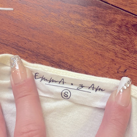 Emma & Sam Chest Cutout Crop Tank White Circle Open Chest Cropped Top LF Carmar - Picture 10 of 11